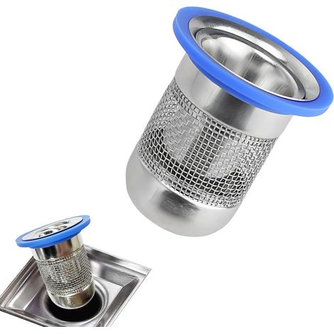 Couvercle de bonde de douche lot de 1 en acier inoxydable 304 compatible 39 à 50 mm avec filtre anti cheveux amovible pour salle de bains et cuisine (1/5)