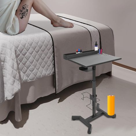 Station de Travail de Tatouage Plateau de Salon Hauteur Réglable 68-92cm Tablette Coiffure A Roulette Portable Mobile Chariot De Rangement,pour La Maison, Salon De Coiffure, Tatouage (1/5)