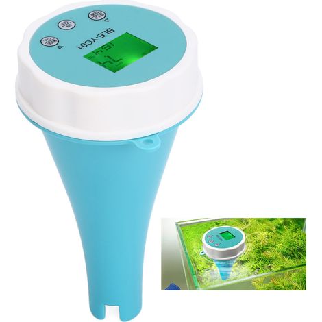 Medidor de calidad del agua Bluetooth – Dispositivo de medición 6 en 1: pH, CE, TDS, ORP, temperatura, cloro residual para piscinas y acuarios, IP67, 1000 lecturas, aplicación móvil, ABS, 160 mm (1/5)