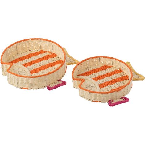 Lot de 2 Plateaux Déco "Poissons" 43cm Multicolore