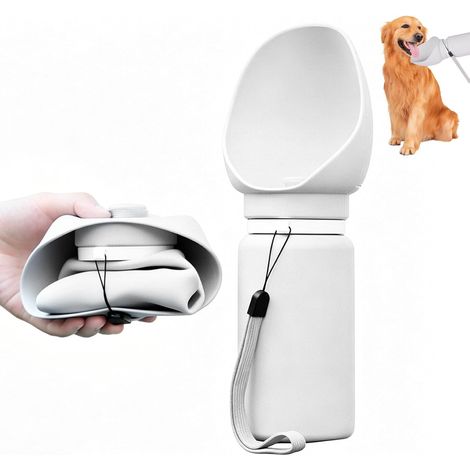 Faltbare Silikon-Trinkflasche für Hunde (550 ml) – Tragbare, auslaufsichere Wasserflasche für Hunde und Katzen – BPA-frei, tragbarer Hundenapf, faltbarer, extra breiter Becher, ideal für Reisen und Sp (1/5)