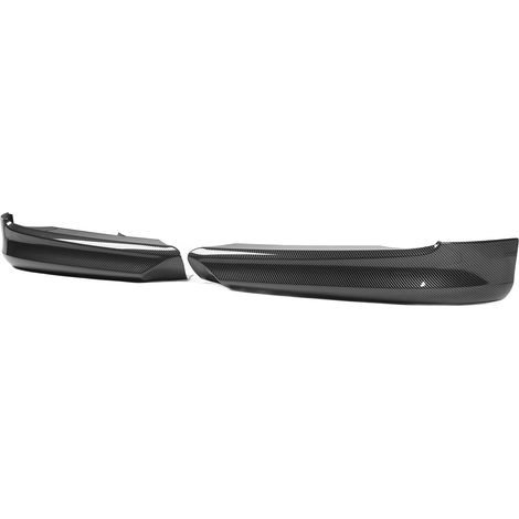 Spoilers de pare-chocs avant style fibre de carbone (paire) pour berlines BMW Série 3 E90 (modèles 2005-2008, avant le restylage), avec une surface lisse aérodynamique. (1/5)