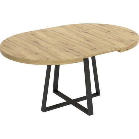 Mesa de comedor Redonda Extensible con Patas Metálicas Nordic 77x110-158 cm - DUNA (1/5)