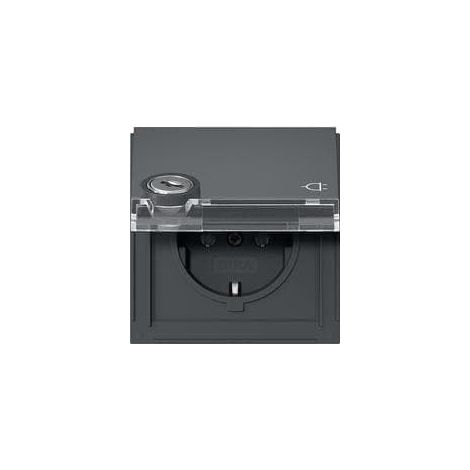 GIRA 446767 SCHUKO-STECKDOSE 16 A 250 V MIT KLAPPDECKEL, SCHLOSS UND BESCHRIFTUNGSFELD MIT SORTIERTEN SCHLIESSUNGEN