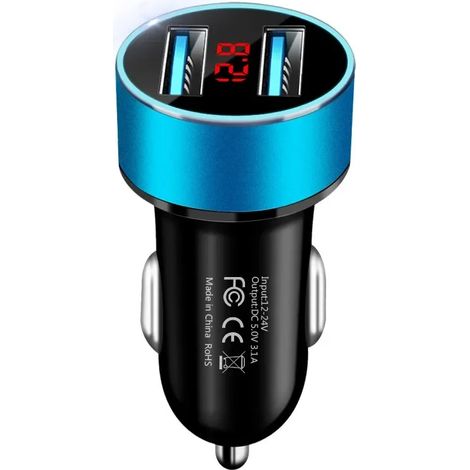 Chargeur de voiture 66 W à charge ultra-rapide, 2 ports USB, adaptateur de charge 12 V pour iPhone 14 Plus, 13 Pro Max, Samsung Mi, OnePlus, OPPO et Huawei. (1/5)