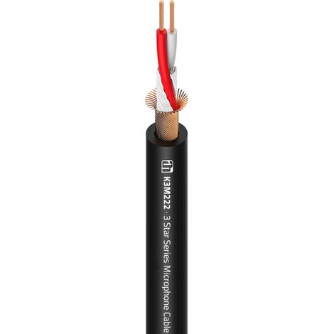 Audio-Mikrofonkabel 2x0,22mm Ofc Schwarz (100m) Adam 3star K3m222