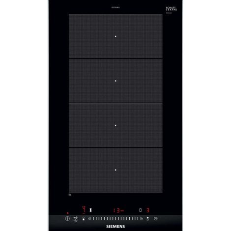 Siemens – Plaque induction 2 foyers 3700W – Verre-céramique – Commande tactile – Détection de casserole – Fonction Boost – 302mm x 520mm