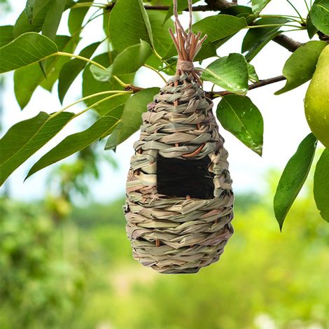 Creative straw woven bird nest, handmade bird nest, parrot bird nest, outdoor garden landscape birdcage (1/5)