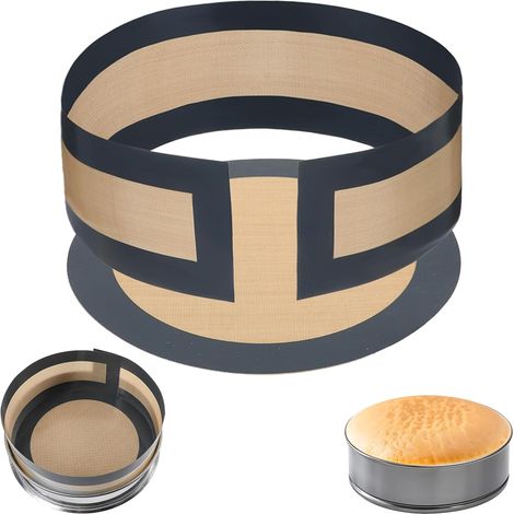 Set di 2 tappetini da forno in silicone con cerniera, antiaderenti, riutilizzabili, facili da pulire, tappetino rotondo in silicone da 22,9 cm, adatto per stampi per torte, pizze e macarons.