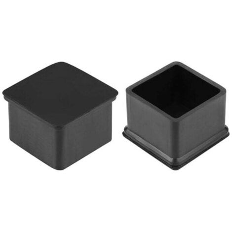 Embout Pied Chaise Caoutchouc 40mm x 40mm Meuble Carrée Pied Table Capuchon Couverture 4Pcs