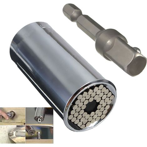 Kit Embouts Universels 7-19mm 3 Pièces, Douille Multifonction pour Perceuse, Cliquet et Tournevis, Porte-embouts, Outillage Polyvalent (1/5)