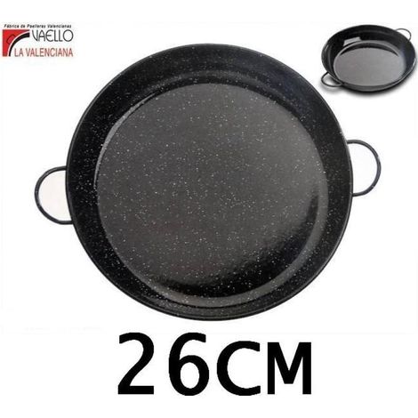26 cms cazuela esmaltada negra con puntos especial para cocinar al horno vaello