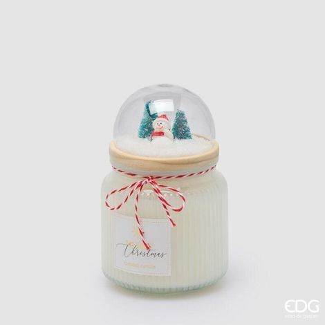 EDG Enzo De Gasperi Candela Profumata con Cupola White Musk H15 Ø10 cm – Decorazione di Natale (1/3)