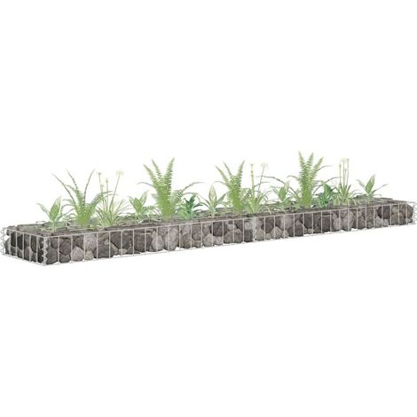Lit surélevé à gabion Acier galvanisé 180x30x10 cm (1/5)