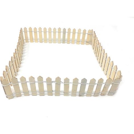 Trade Shop - Mini Steccato Legno X Vasi Staccionata Ritagliabile Recinto Decorativo 5,5x90cm -