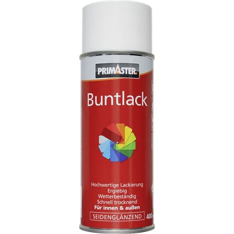 Primaster Lackspray 400ml Reinweiß Seidenglänzend Wetterbeständig Sprühlack (1/2)