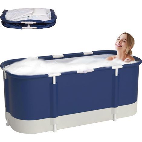 Folding Bathtub, 115x60x55cm, Oxford Fabric, Non-Slip, For Adults and Children, Shower and Spa (1/5)