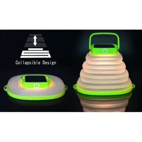 LED Lampe Camping Solaire Rechargeable Pliable RGB 7 Couleurs Portable avec changeantes 4 modes d'éclairage étanche (1/4)