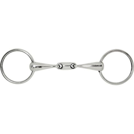 12,5 cm: Filetto ad anelli con oliva centrale in acciaio inox pieno 19 mm