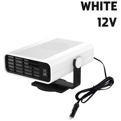 [JAMAIS UTILISÉ] Calentador portátil para coche de 12 V, ventilador eléctrico ajustable de 360 grados, purificador de aire, desempañador de parabrisas, color blanco