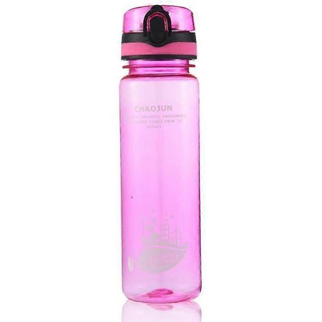 Großer tragbarer Becher, mattiert transparent, Weltraum-Design, großer Wasserbecher für Outdoor-Sportarten, 600 ml transparenter rosa Wasserkocher (WZ2023) (1/2)