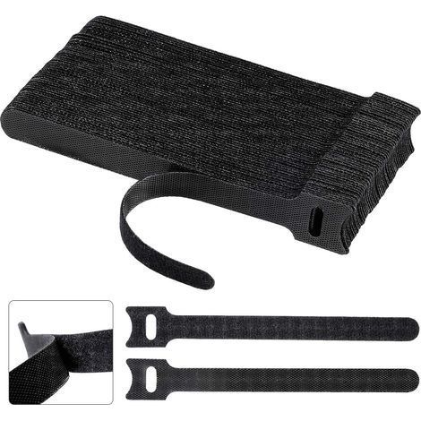Packung mit 60 wiederverwendbaren Klett-Kabelbindern, 150 x 12 mm, verstellbar, für Zuhause und Büro, zur Kabelorganisation (1/5)