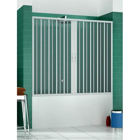 Parete Box Doccia Vasca da Bagno in PVC Nicchia a Soffietto Sopravasca un Lato - Misura 140 (1/7)