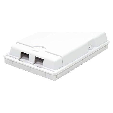 Caja de conexiones LogiLink Professional doble FTTH, color blanco, para montaje en superficie.