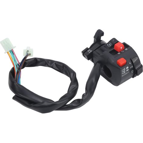 Interrupteur d'allumage, coupe-circuit et bouton de starter pour guidon de 7/8 po pour quad chinois 200 cc, 250 cc et 300 cc (1/5)