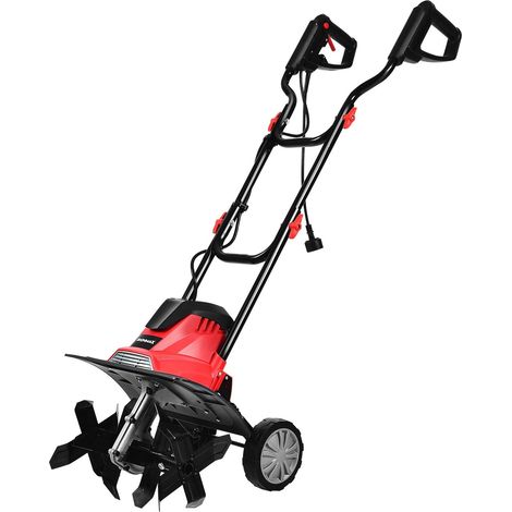 COSTWAY Zappatrice Elettrica Dissodatore Coltivatore per Giardino, Motozappa 230V, Rosso Nero (1200W, 36cm) (1/5)