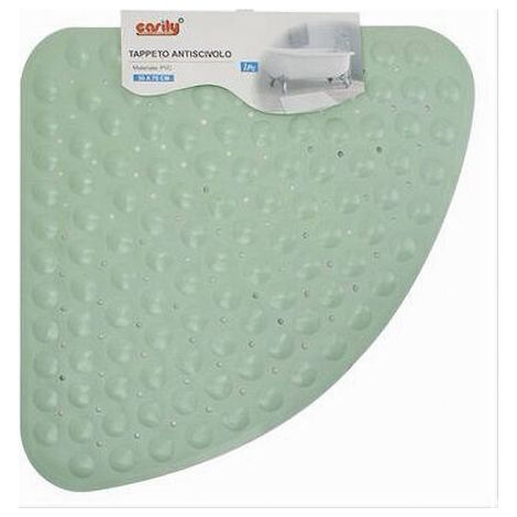 Tapis De Bain-douche Triangulaire Vert En Pvc Antidérapant 50 X 70cm 79734 (1/2)
