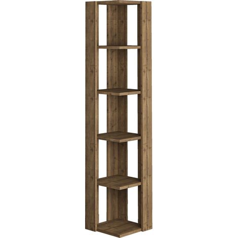 Libreria in legno "Nati" - 32 x 32 x 161 cm - Marrone