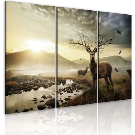 Quadro - Cervo con corna d'albero - 120x80 (1/4)