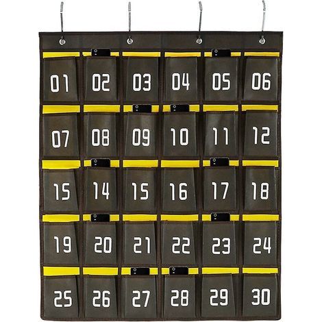 Rangement Suspendu Porte 36 Compartiments Numérotés – Tableau Téléphone École, Calculatrice, Clés, Cartes, StylosNANOTEH (1/5)