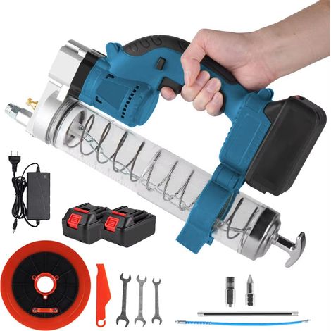 Pistolet à graisse électrique sans fil 689 bars – Moteur brushless, compatible avec batterie Makita 18V – Pour lubrification automobile et applications intensives-with 2 Batteries (1/5)