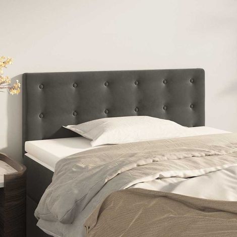 vidaXL Tête de lit Gris foncé 100x5x78/88 cm Velours (1/5)