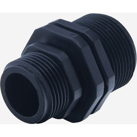 Raccord polypropylène mâle/mâle 1'1/4 x 1' – Résistant à la corrosion – Pour installations plomberie – Fixation filetée – Rain