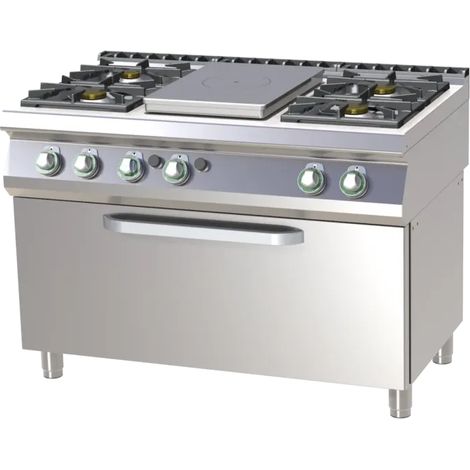 Fourneau à gaz coup de feu avec four à gaz RM - STPST 7120/31 G - RM Gastro