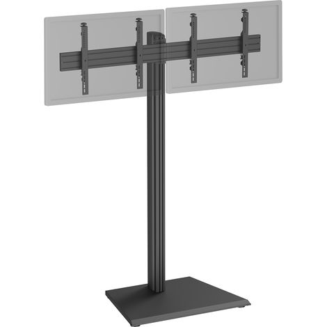 Support TV sur pied - 2 écrans 43'' - 49'' Hauteur 175cm à poser noir (1/3)
