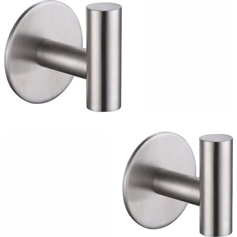 Cintres En Acier Inoxydable - Sans Clous - Pour Salle De Bain Cuisine Garage Hôtel - 5 x 5,5 x 5,2 cm - Lot De 2 (1/4)
