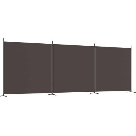 vidaXL Biombo divisor de 3 paneles de tela marrón 525x180 cm (1/2)