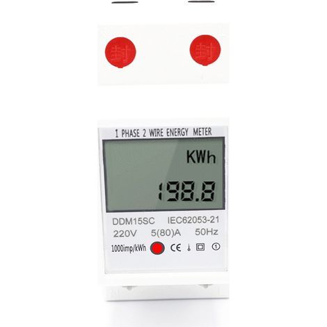 Contador de energía, monitor de consumo de energía, 5-80A 220V 50Hz (1/5)