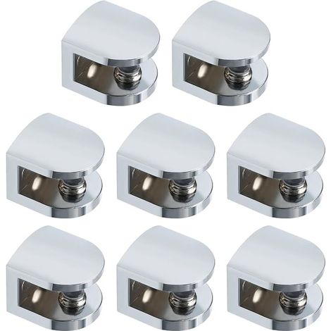 Wall Shelf Bracket for 7-9 mm, Glass Clamp Polished Chrome (1/5)