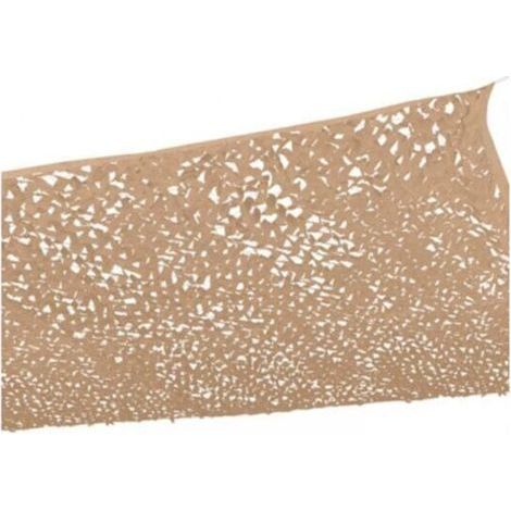 Voile d'ombrage rectangulaire 2x3m – Polyester ajouré anti-UV – Motif camouflage sable – Système de fixation facile (1/5)