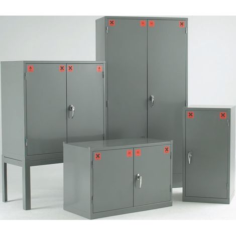 Armoire pour produits dangereux, 2 étagères, Gris, en Acier, verrouillable, 1219mm x 915mm x 457mm ( Prix pour 1 )
