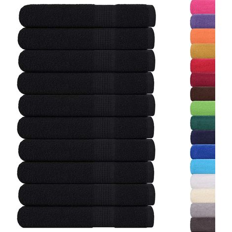 Serviettes 10 pcs noir 100x200 cm 360 g/m² 100% coton CFW442505 (1/5)