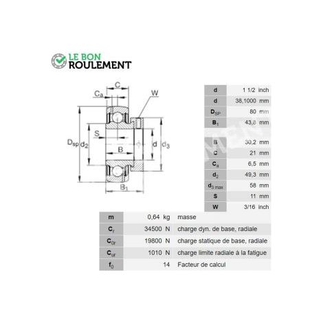 Roulement de palier GRA108-NPP-B-AS2-V-INA