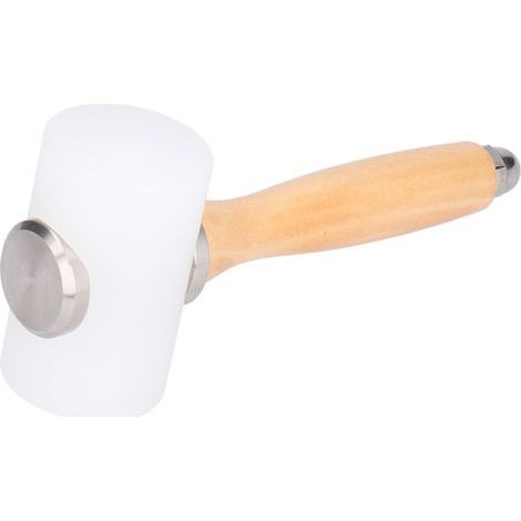 Marteau à sculpter le cuir en nylon, maillet artisanal DIY pour maroquinerie, manche en bois, outil de frappe double tête (couleur naturelle) (1/5)