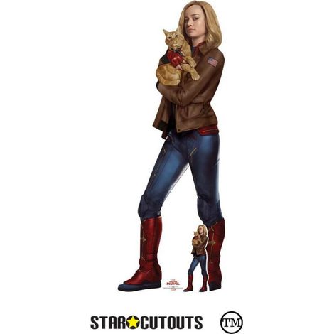 Figurine en carton Captain Marvel Brie Larson avec Goose H 174 CM (1/5)