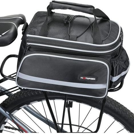 Selighting Sacoche Porte-Bagages de Vélo Étanche Sac de Vélo Imperméable Sac de Rangement arrière pour Cyclisme VTT Sport Voyage avec Housse (Noir) (1/5)